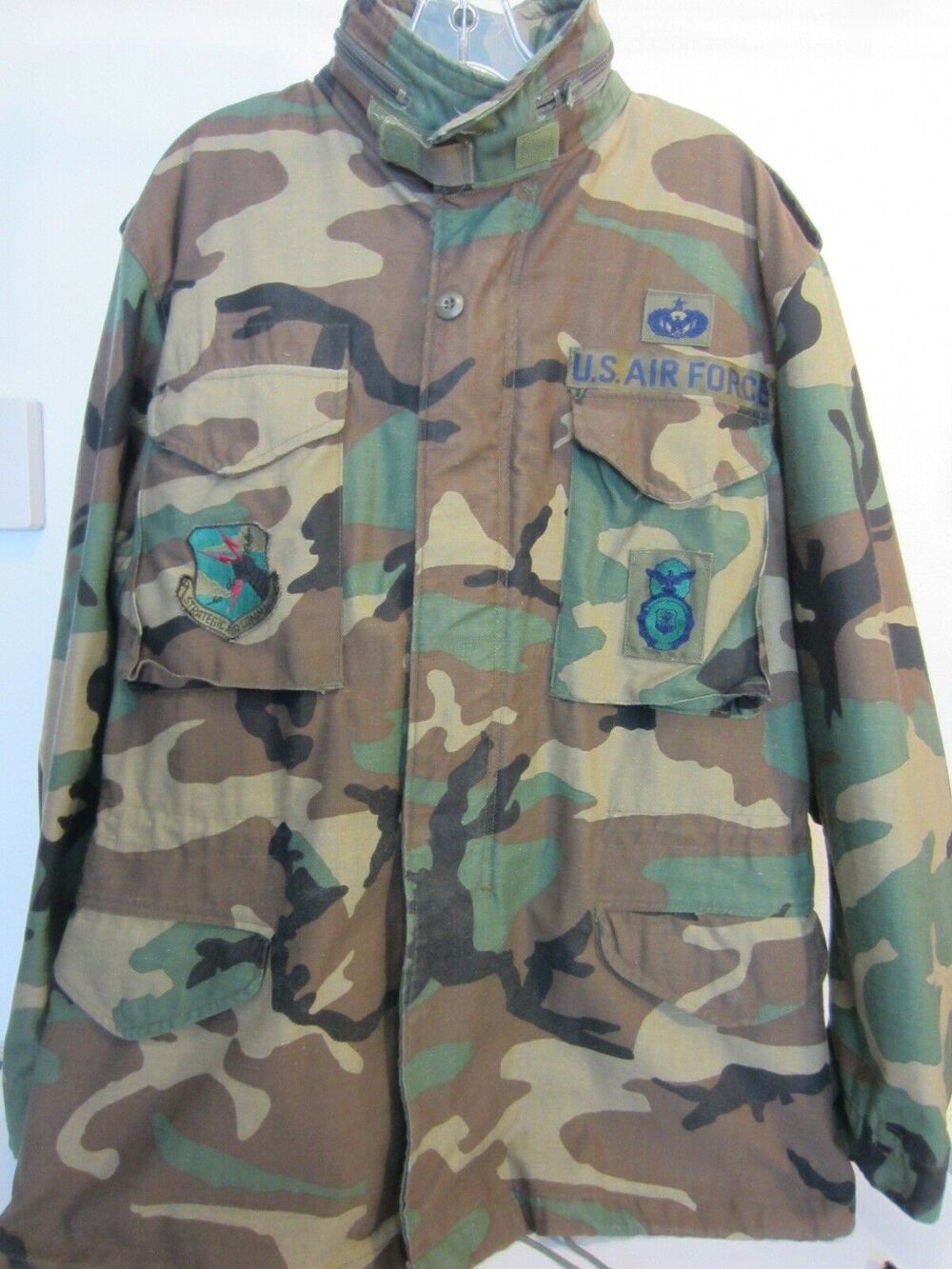 USAF Air Force Military BDU Camo Cold Weather Field Jacket No Liner Med Long 44"